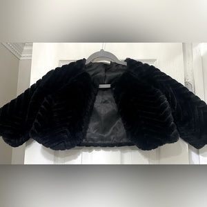 Girls faux fur jacket. Size 10-12